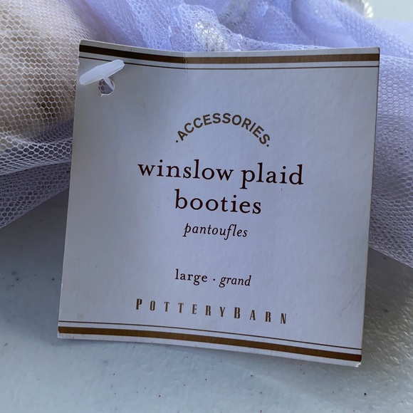 Pottery Barn Winslow Plaid Cozy Booties sz. Large - Picture 3 of 11